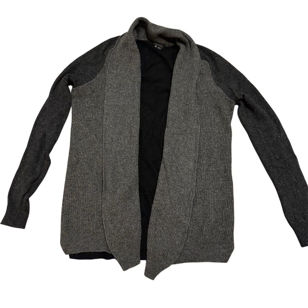 Theory Women's‎ Two-Tone Cashmere Open Front Cardigan Sweater Size M Multicolor